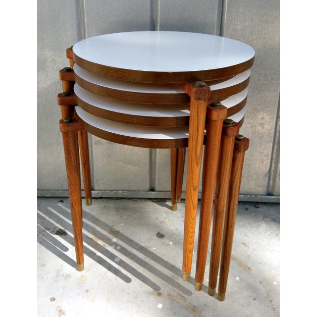 MidCentury Round Stacking Tables Set of 4 Chairish