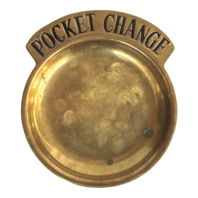 Vintage Brass Pocket Change Tray Chairish