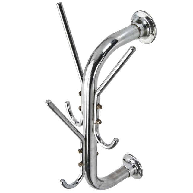 Vintage MidCentury Wall Mounted Chrome Coat Rack Chairish