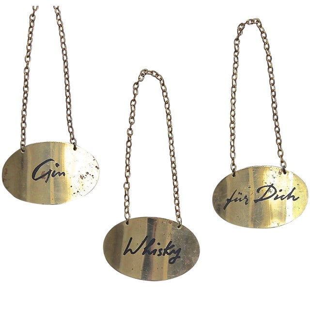 Vintage Liquor Bottle Decanter Tags Set of 3 Chairish