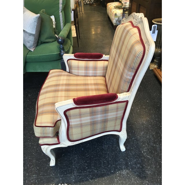 Plaid French Heritage Arm Chairs A Pair Chairish
