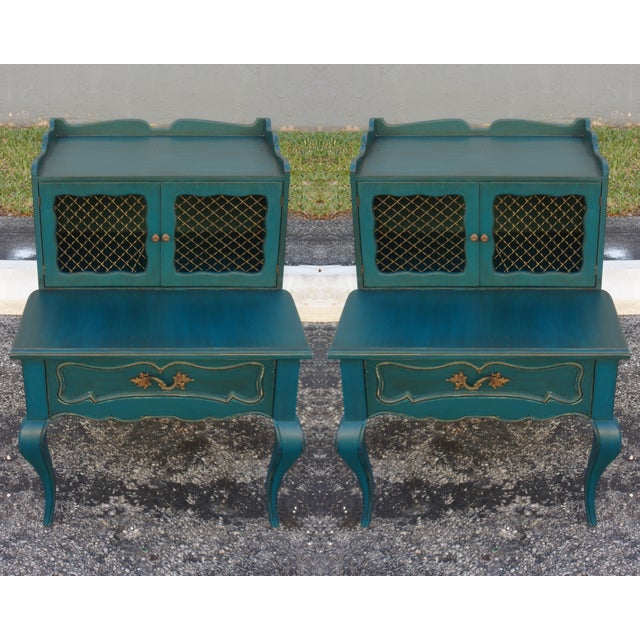 MidCentury Blue Nightstands Pair Chairish