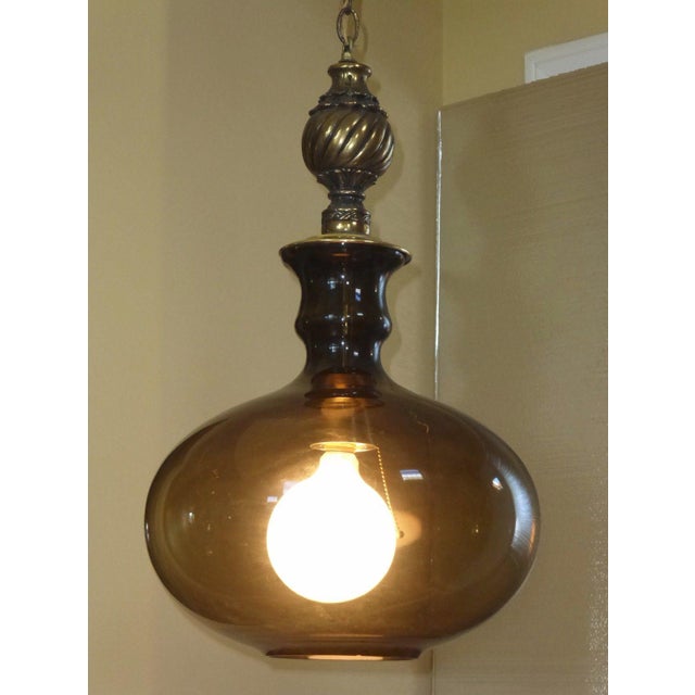 Vintage Mid Century Modern Hanging Swag Globe Light Lamp W ...