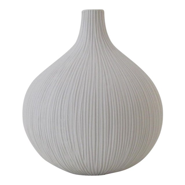 White Ceramic Bisqueware Vase Chairish
