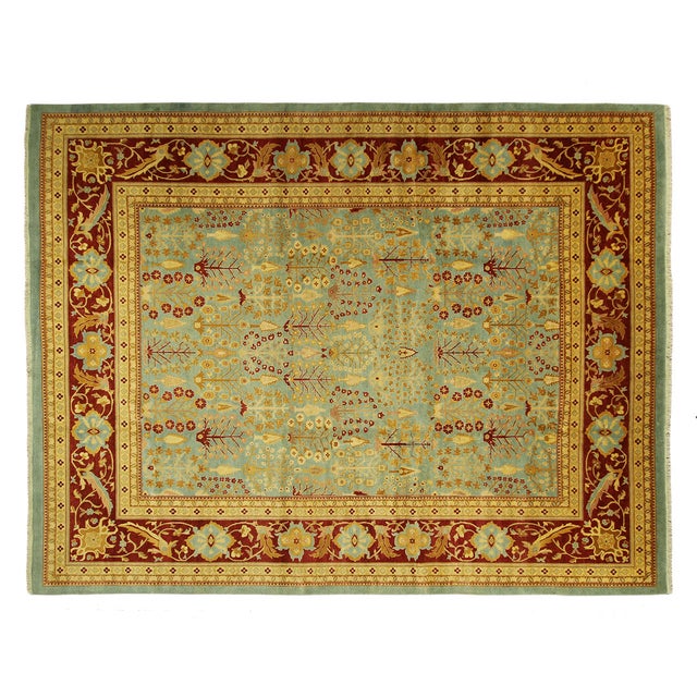 Blue Oushak Wool Area Rug 12'2" x 16'4" Chairish