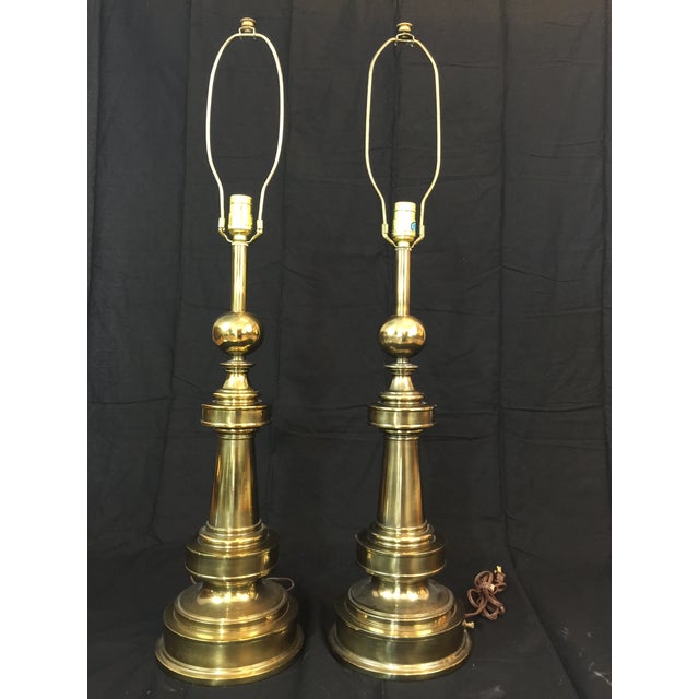 Mid-Century Modern Brass Stiffel Lamps - A Pair | Chairish