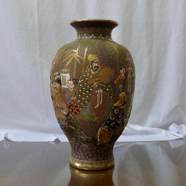 Japanese Satsuma Moriage Porcelain Vase Chairish