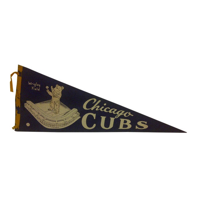 Vintage MLB Chicago Cubs Wrigley Field Baseball Team Pennant Chairish