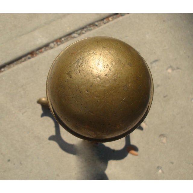 Antique Colonial Brass Ball Fireplace Andirons Pair Chairish