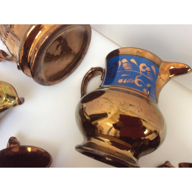 Antique Copper Luster Pitchers Set of 6 Chairish