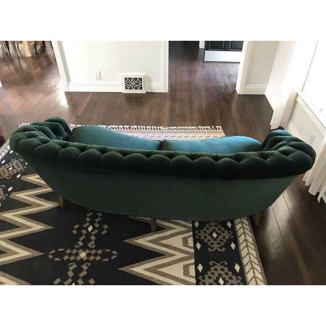 Anthropologie Green Velvet Cadwyn Tufted Sofa Chairish