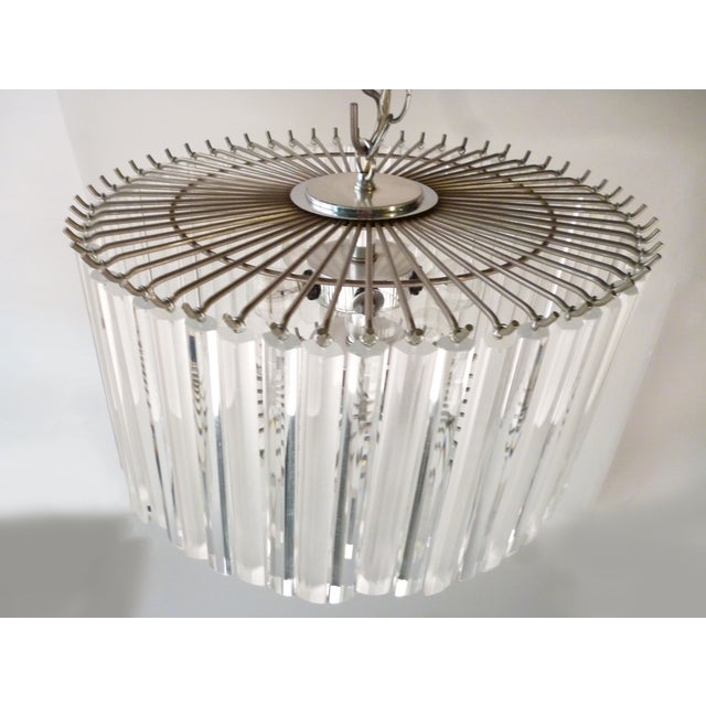 2 Tier Chrome & Lucite Chandelier & Canopy Chairish