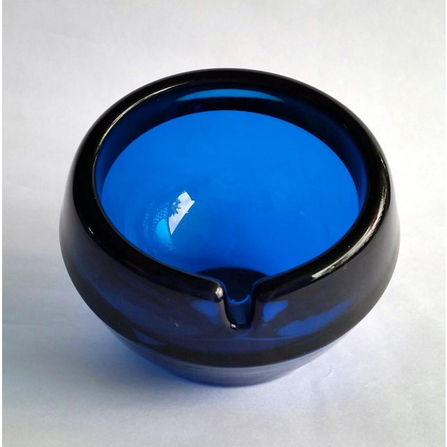 Vintage 1960s Viking Art Blue Glass Ashtray Chairish