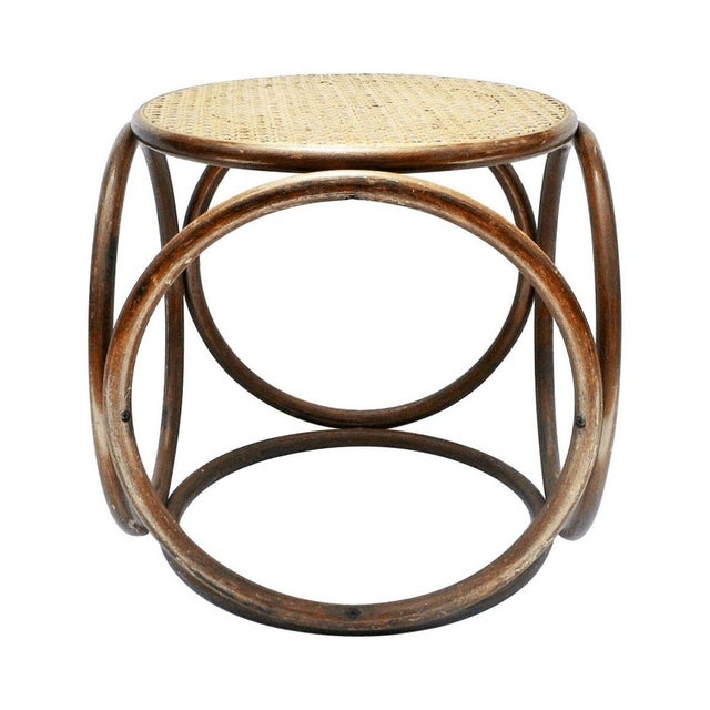 Vintage Bentwood & Cane Ottoman Chairish