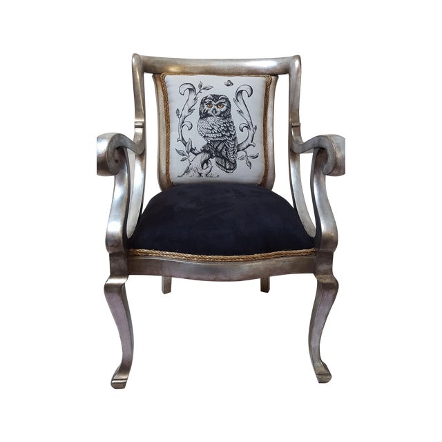 Handpainted Owl Accent Chair Chairish