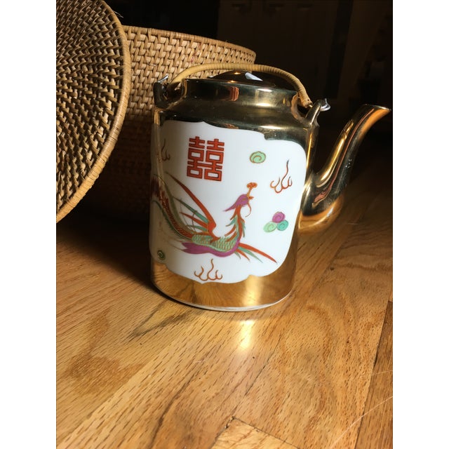 Chinese Tea Basket With Teapot Chairish