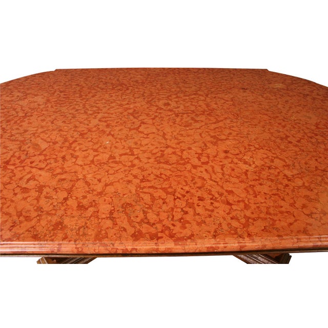 French Antique Marble Top Dining Table | Chairish