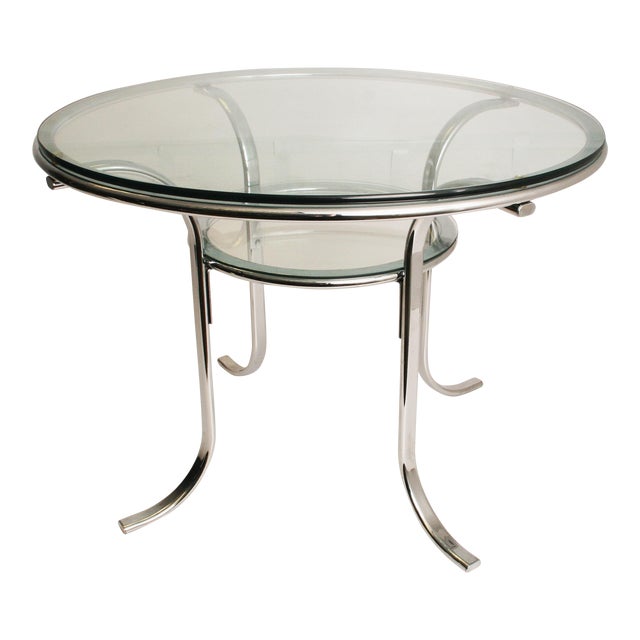Mid-Century Modern Chrome & Glass Dining Table | Chairish