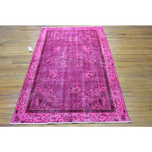 Pink Handwoven Overdyed Rug 3′9″ × 6′2″ Chairish