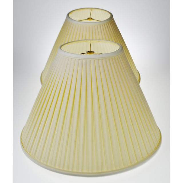 Vintage Pleated Fabric Tapered Lamp Shades A Pair Chairish