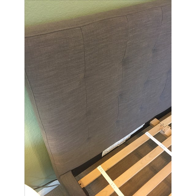 West Elm MidCentury Tufted Headboard & Frame Queen Bed Chairish