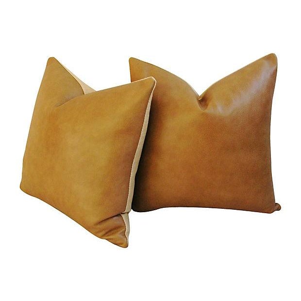 Genuine Italian Leather Pillows Pair Chairish