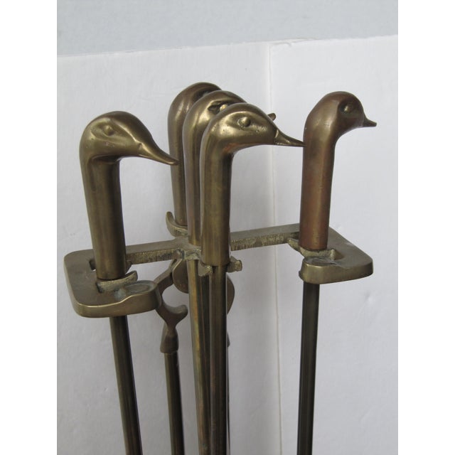 Vintage Brass Duck Head Fireplace Tools Set of 5 Chairish