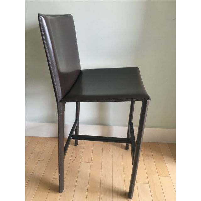 RH Brown Leather Counter Stools Set of 3 Chairish