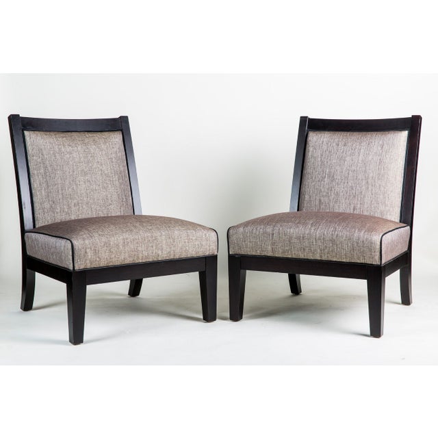 Custom Transitional Armless Chairs A Pair Chairish