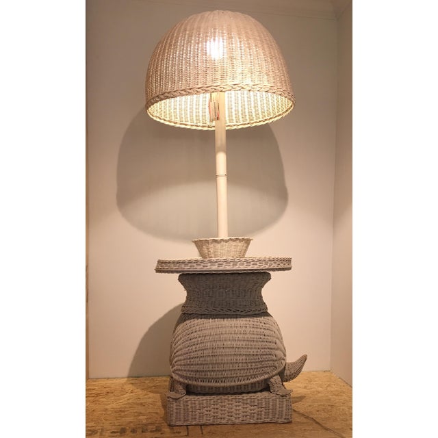 Hollywood Regency Wicker Turtle Table Lamp | Chairish