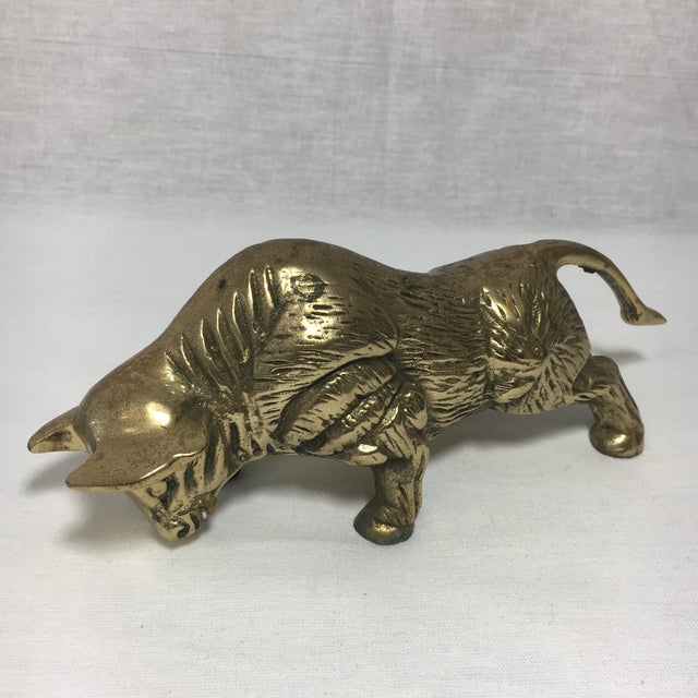 Vintage Solid Brass Bull Chairish