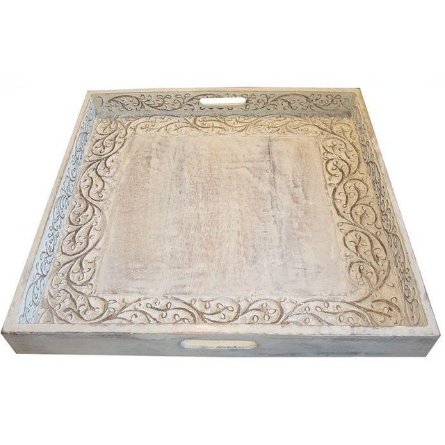 Large Teak Carved Tray Chairish