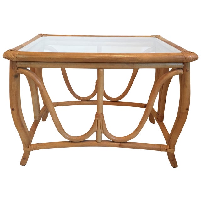 Vintage Bent Wood Rattan Side Table Chairish