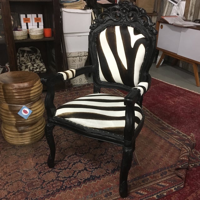 Zebra Arm Chair | Chairish