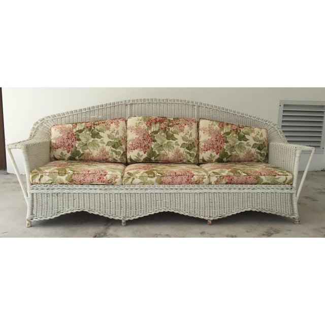 Antique Diamond Wicker Sofa Chairish