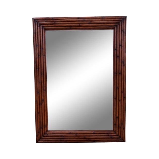 Ethan Allen Faux Bamboo Beveled Wall Mirror Chairish