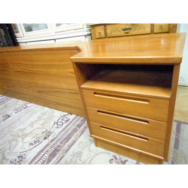 MidModern Teak Headboard & Attached Nightstands Chairish