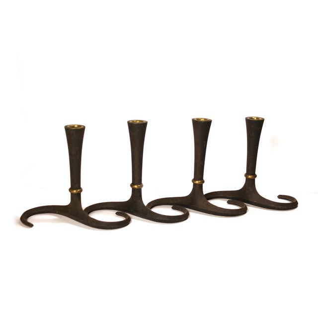 Danish Modern Iron Candle Holders, Jens Quistgaard Chairish