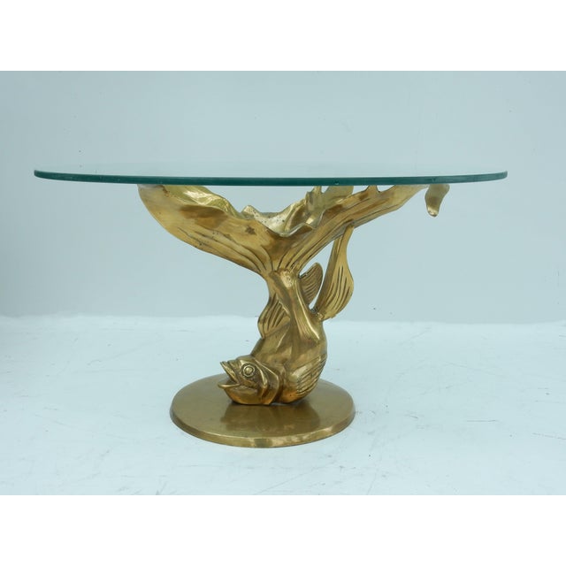 Brass & Glass Koi Fish Coffee Table Chairish