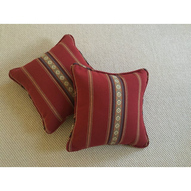 Red Southwestern Stripe Pillows - A Pair Chairish