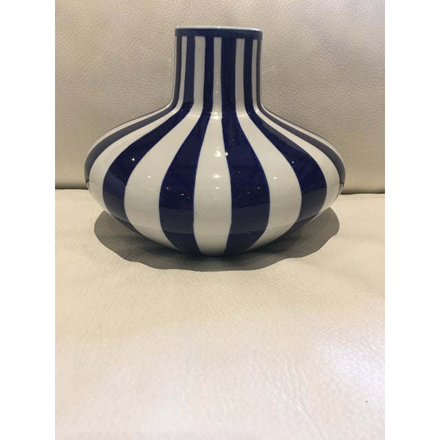 Striped Blue & White Vase Chairish