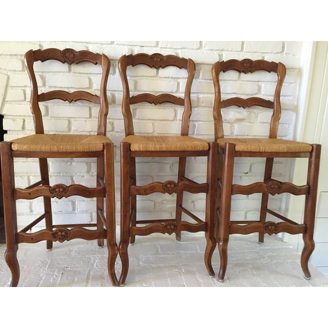 French Country Bar Stools - Set of 4 | Chairish