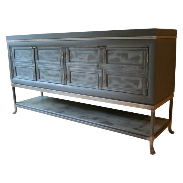 Henredon Credenza Industrial Graphite & Raw Metal Chairish