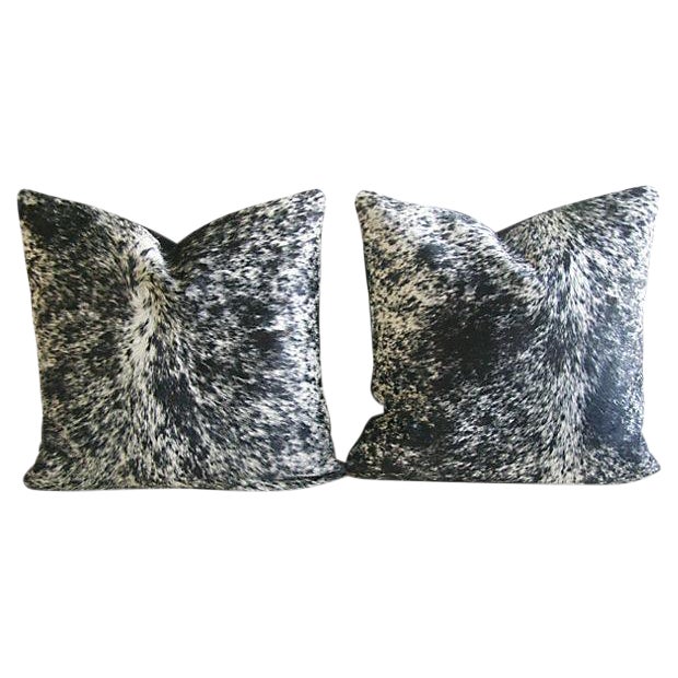 Speckled Black & White Cowhide Pillows A Pair Chairish