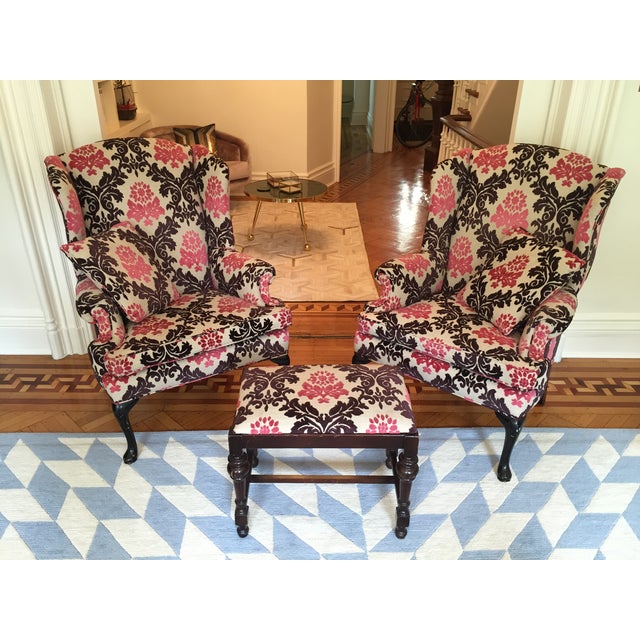 Funky Modern Wingback Chairs Pair Chairish