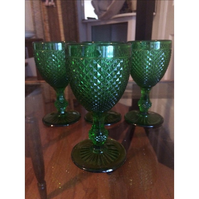 Art Deco Emerald Glass Goblets Set of 4 Chairish