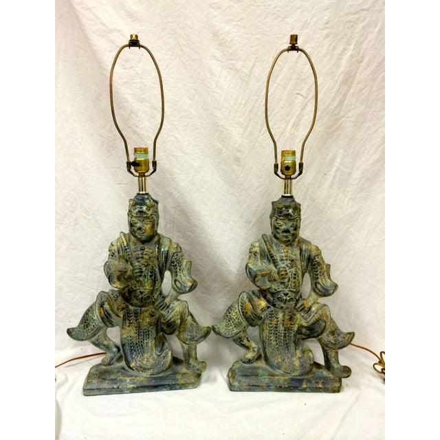 Green Ceramic Asian Table Lamps A Pair Chairish