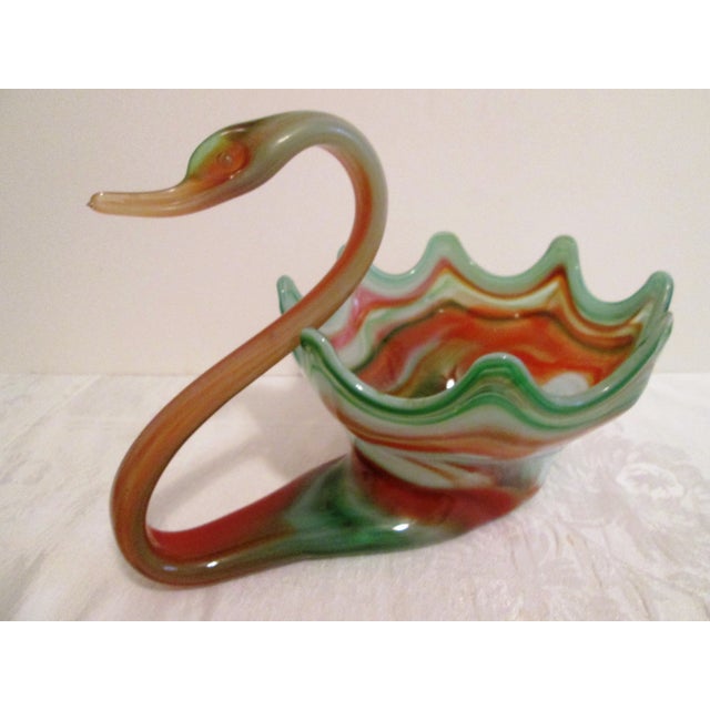 Italian Murano Blown Glass Swan Bowl Chairish