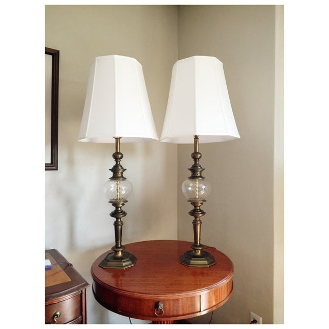 Brass And Glass Table Lamp