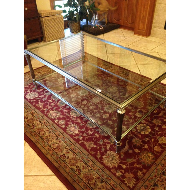 Modern Glass & Metal Coffee Table Chairish